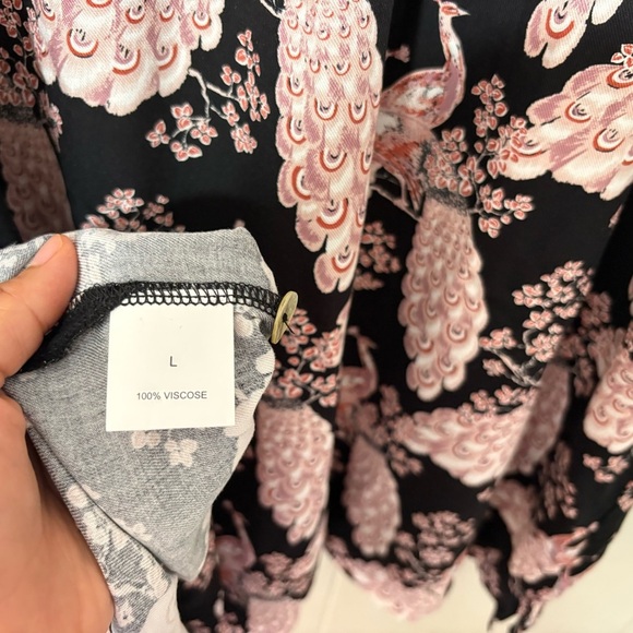 Florence Broadhurst For “GIVONI" Nightdress Japanese Floral Black /Pink Size L - Picture 12 of 14